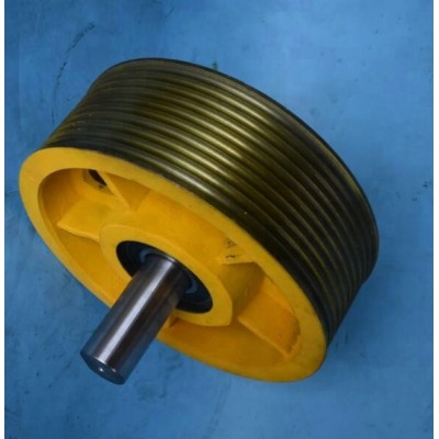 Elevator traction sheave pulley sheave